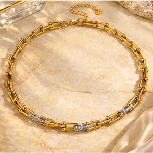 Modern Luxury Chain Necklace Mixed U Link Design